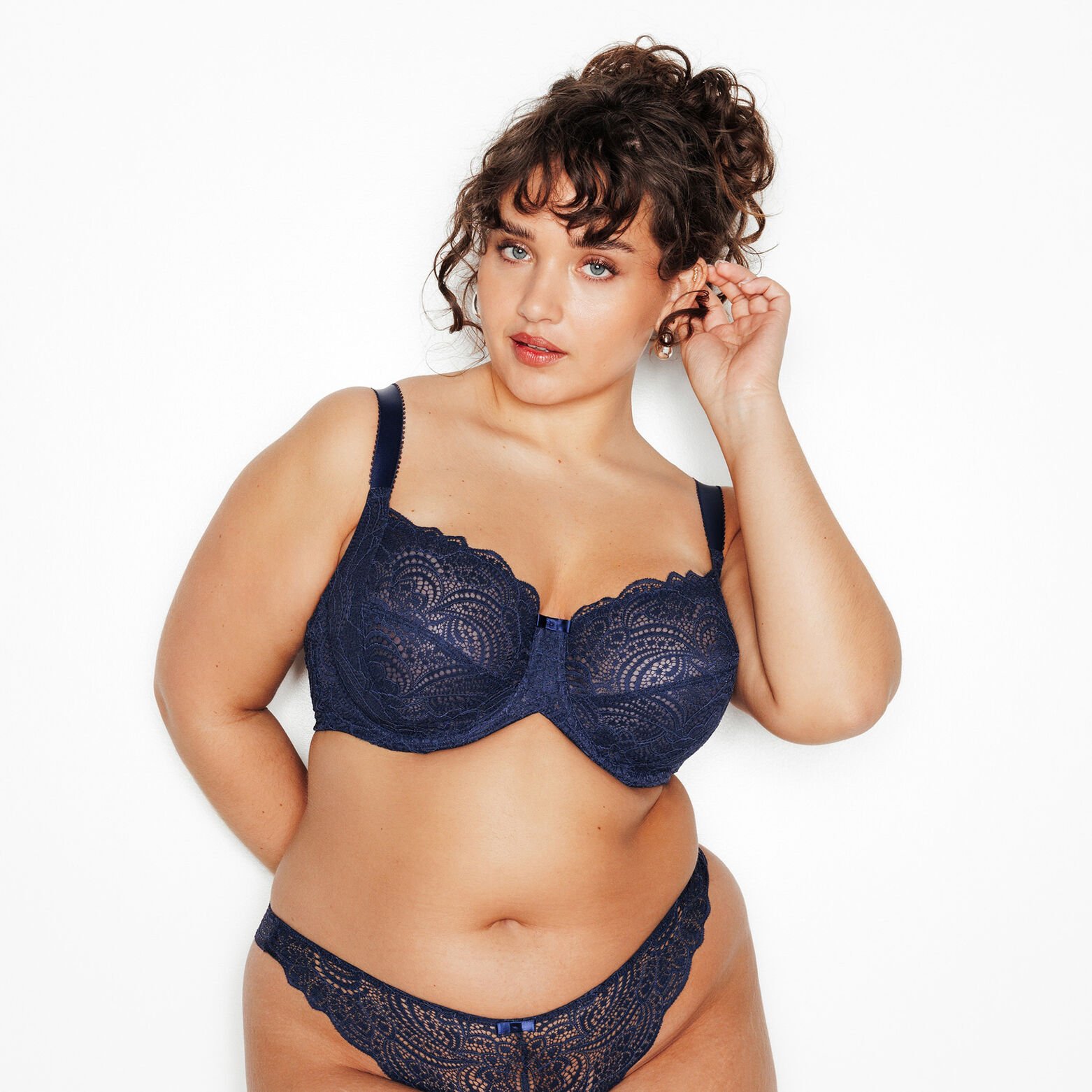 DENTELLE SOUTIEN-GORGE EMBOITANT MARINE