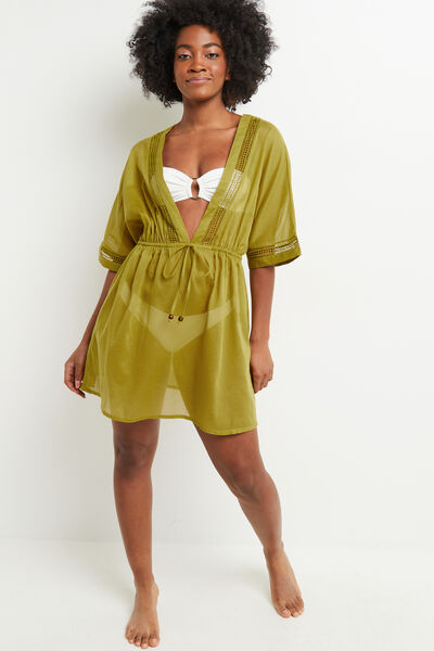 TUNIQUE VOILE COTON KAKI