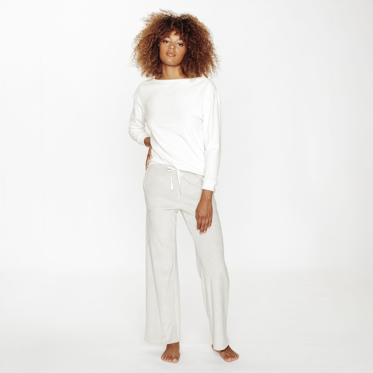 FLUFFY PANTALON DE PYJAMA VELOURS MULTICO BLANC