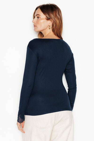 TEE-SHIRT MANCHES LONGUES MARINE