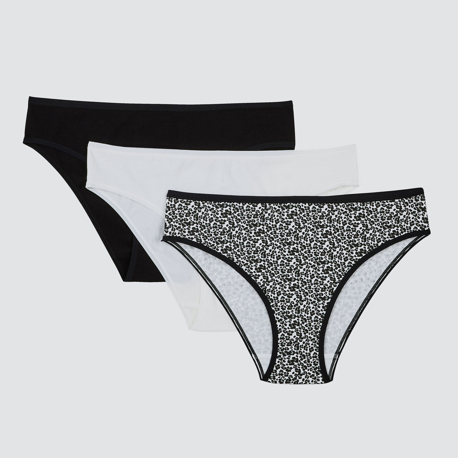 GERALDINE LOT CULOTTE X3 COTON BIO MULTICO NOIR