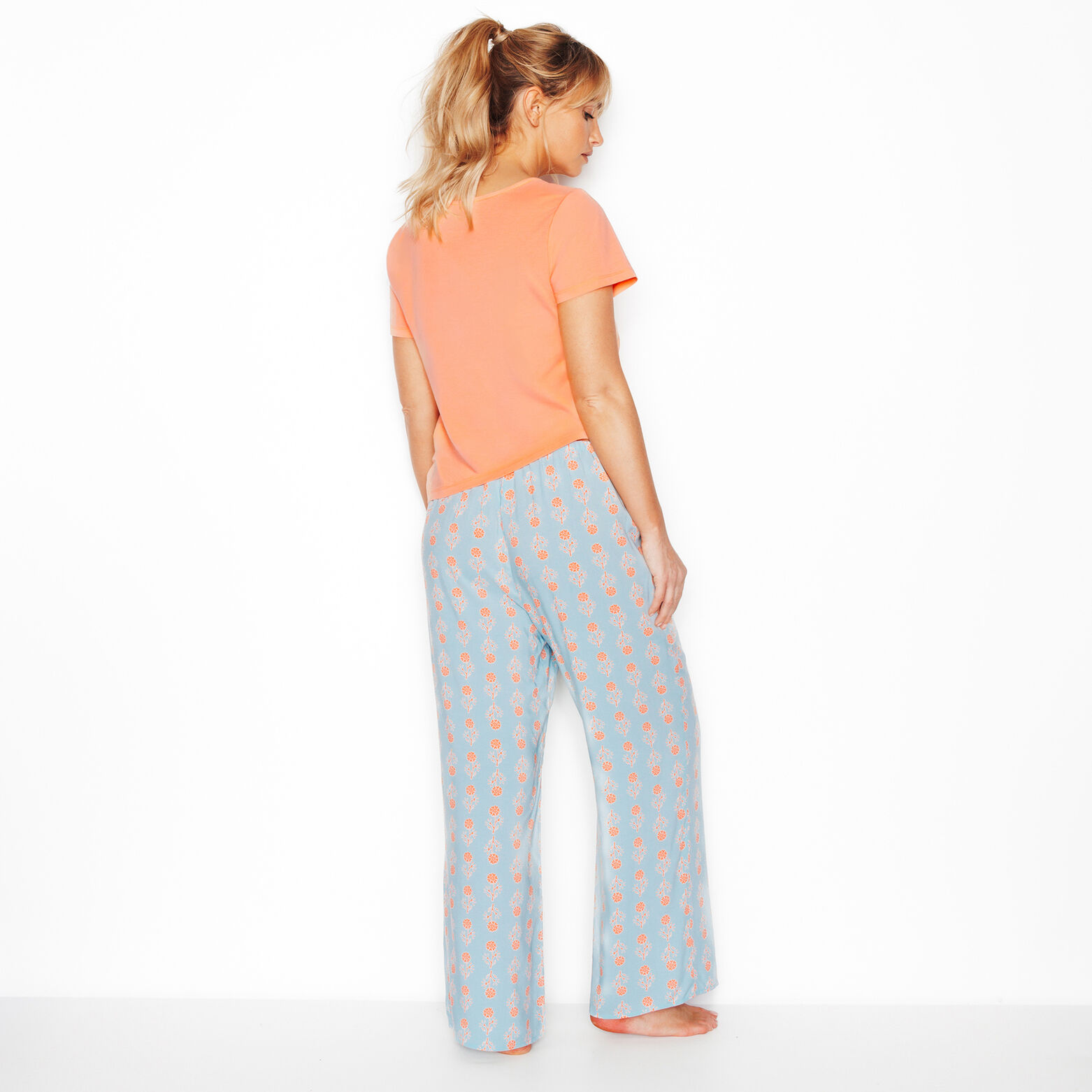 IDEALE PYJAMA PANTACOURT 2 PIECES MULTICO ORANGE