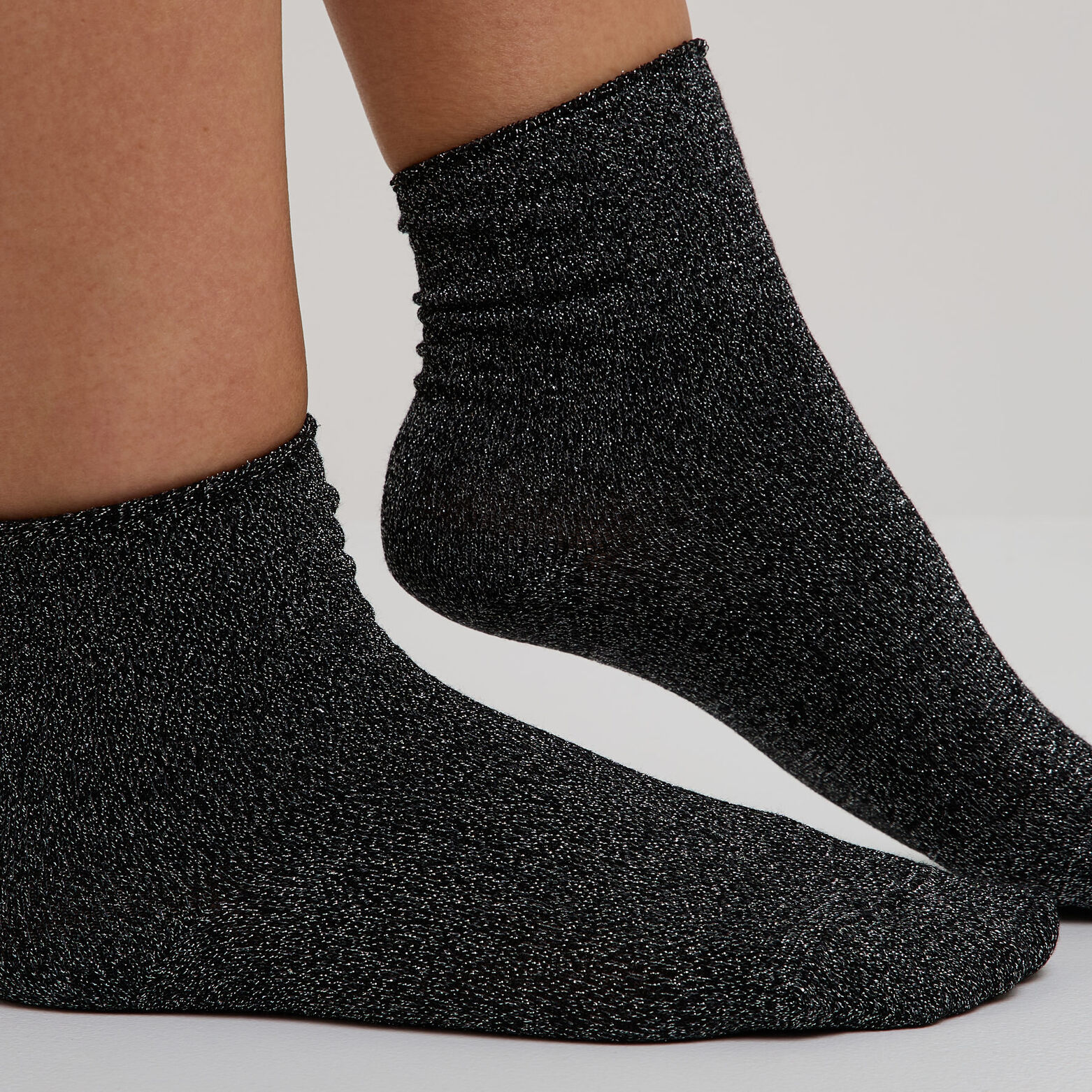 GALAXIE PAIRE DE CHAUSSETTES A PAILLETTES NOIR