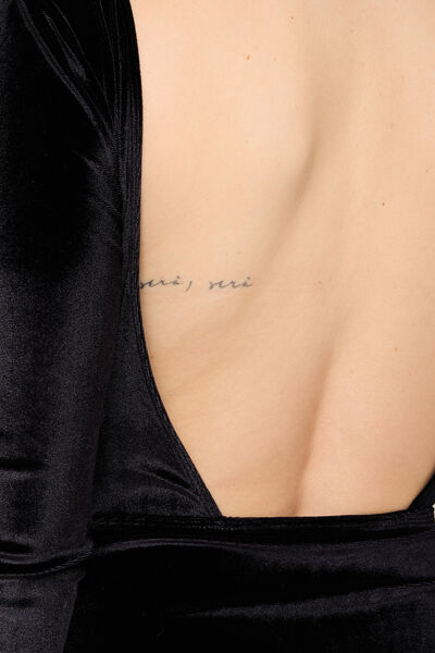 BODY MANCHES LONGUES VELOURS NOIR
