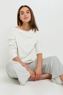 FLUFFY TEE-SHIRT MANCHES LONGUES ECRU