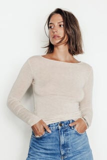 HORTENSE TEE-SHIRT MANCHES LONGUES BEIGE
