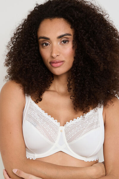 SOUTIEN-GORGE EMBOITANT GRANDE TAILLE MICROF ECRU