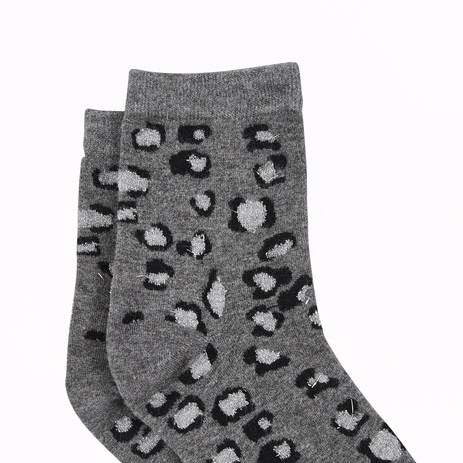CHOUCHOU CHAUSSETTES LEOPARD MULTICO GRIS