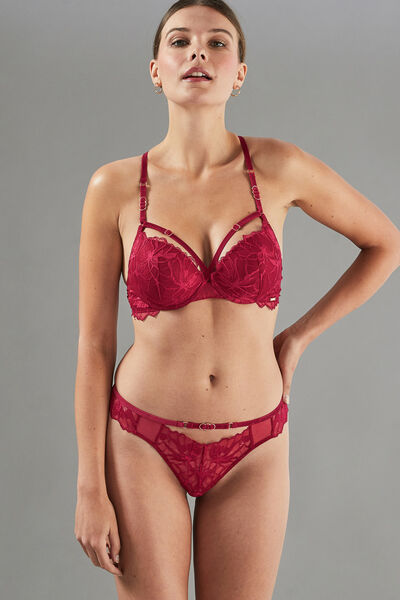 TANGA DENTELLE BORDEAUX