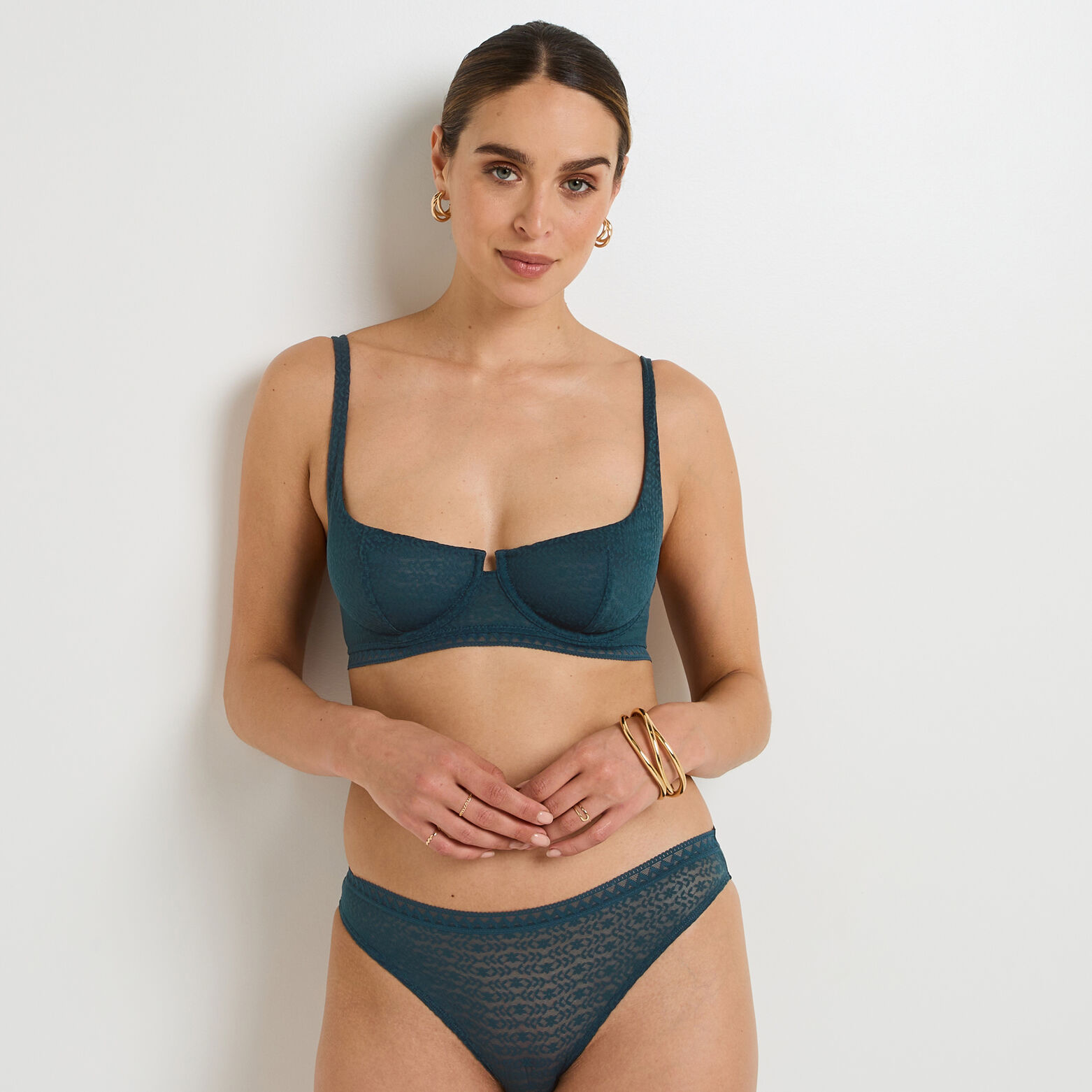 GINGER SOUTIEN-GORGE CORBEILLE DENTELLE BLEU