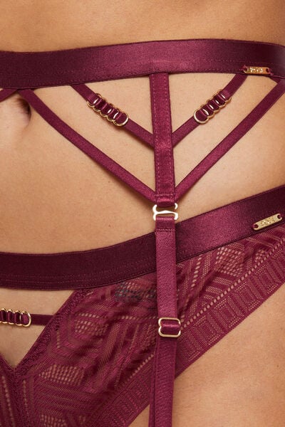 DOLLY PORTE-JARRETELLES DENTELLE BORDEAUX