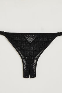 BLONDIE TANGA FENDU DENTELLE NOIR