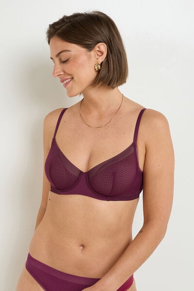 soutien-gorge emboitant dentelle BORDEAUX