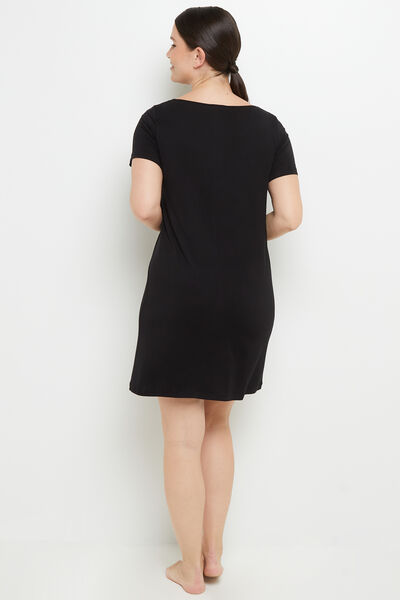 CAMILLE NUISETTE MANCHES COURTES VISCOSE NOIR