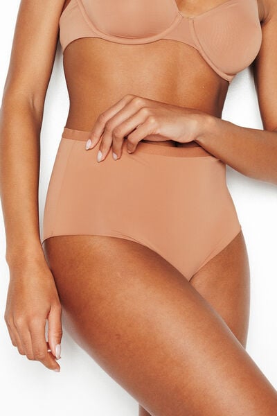 CULOTTE TAILLE HAUTE MICROFIBRE PEAU BRONZEE