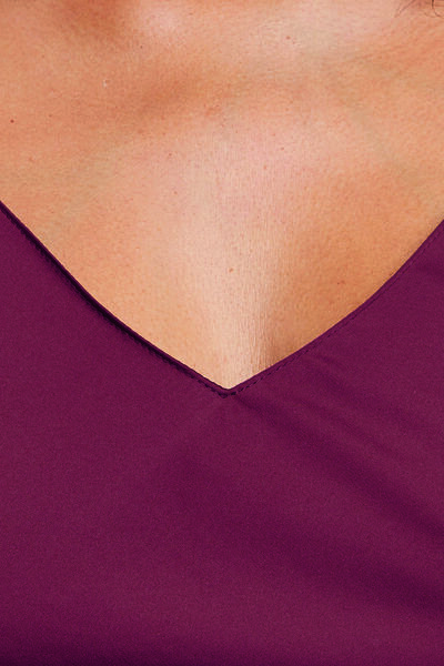 CHIMENE TOP SATIN  ROUGE
