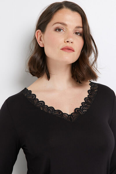 SYARA TEE SHIRT MANCHES LONGUES NOIR