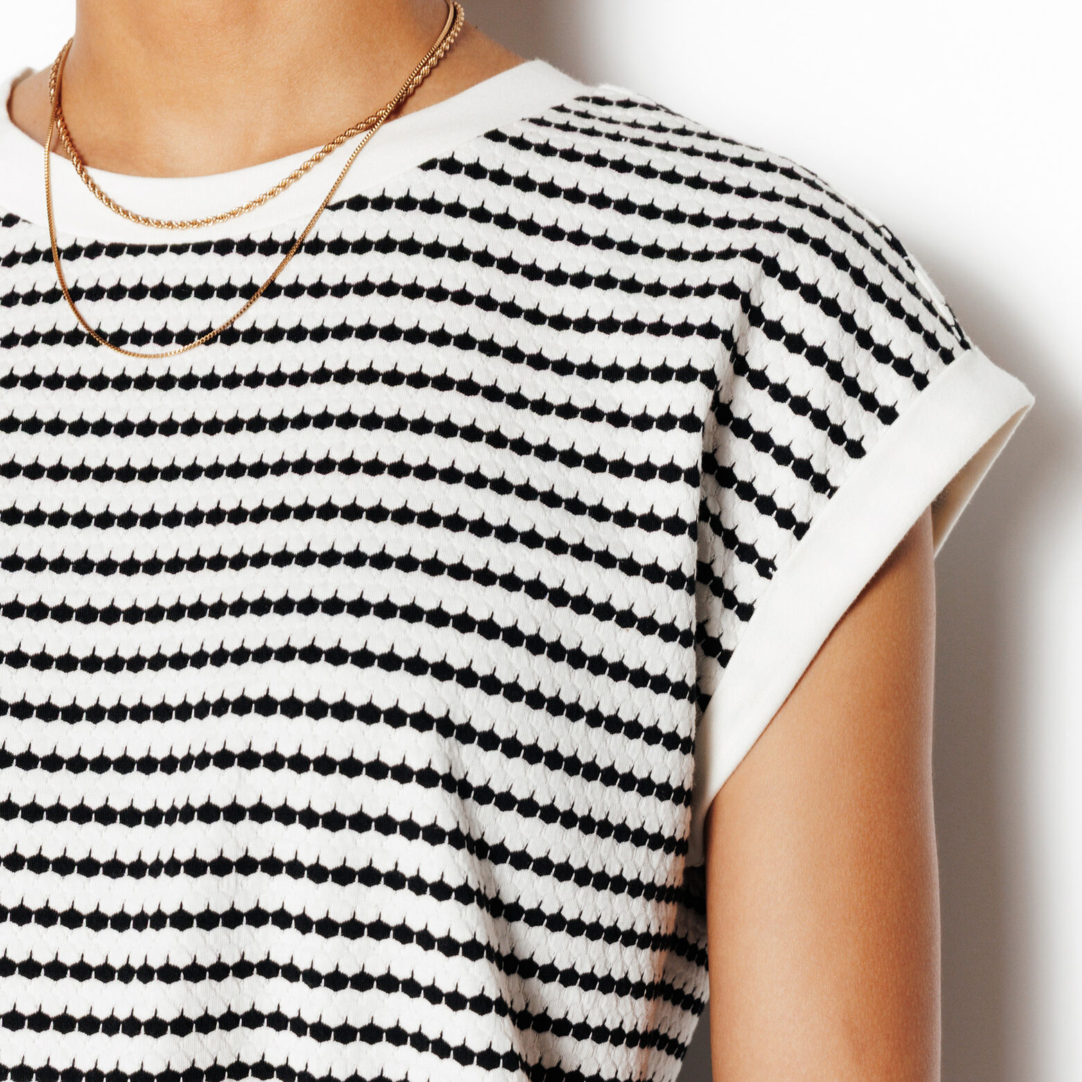 PAVANE TSHIRT MANCHES COURTES MULTICO BLANC