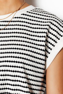 PAVANE TSHIRT MANCHES COURTES MULTICO BLANC