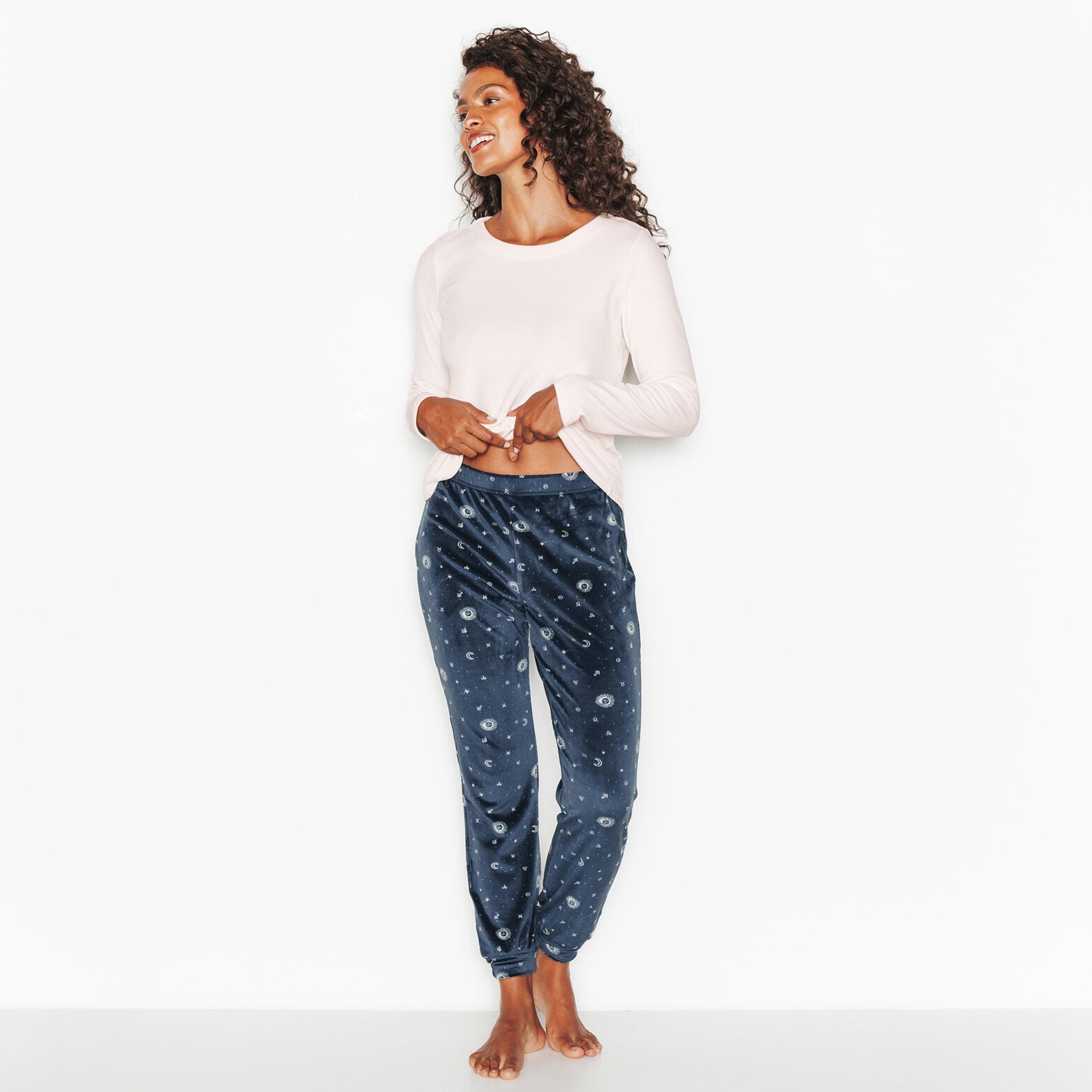 HOANI PYJAMA 2 PIECES VELOURS MARINE
