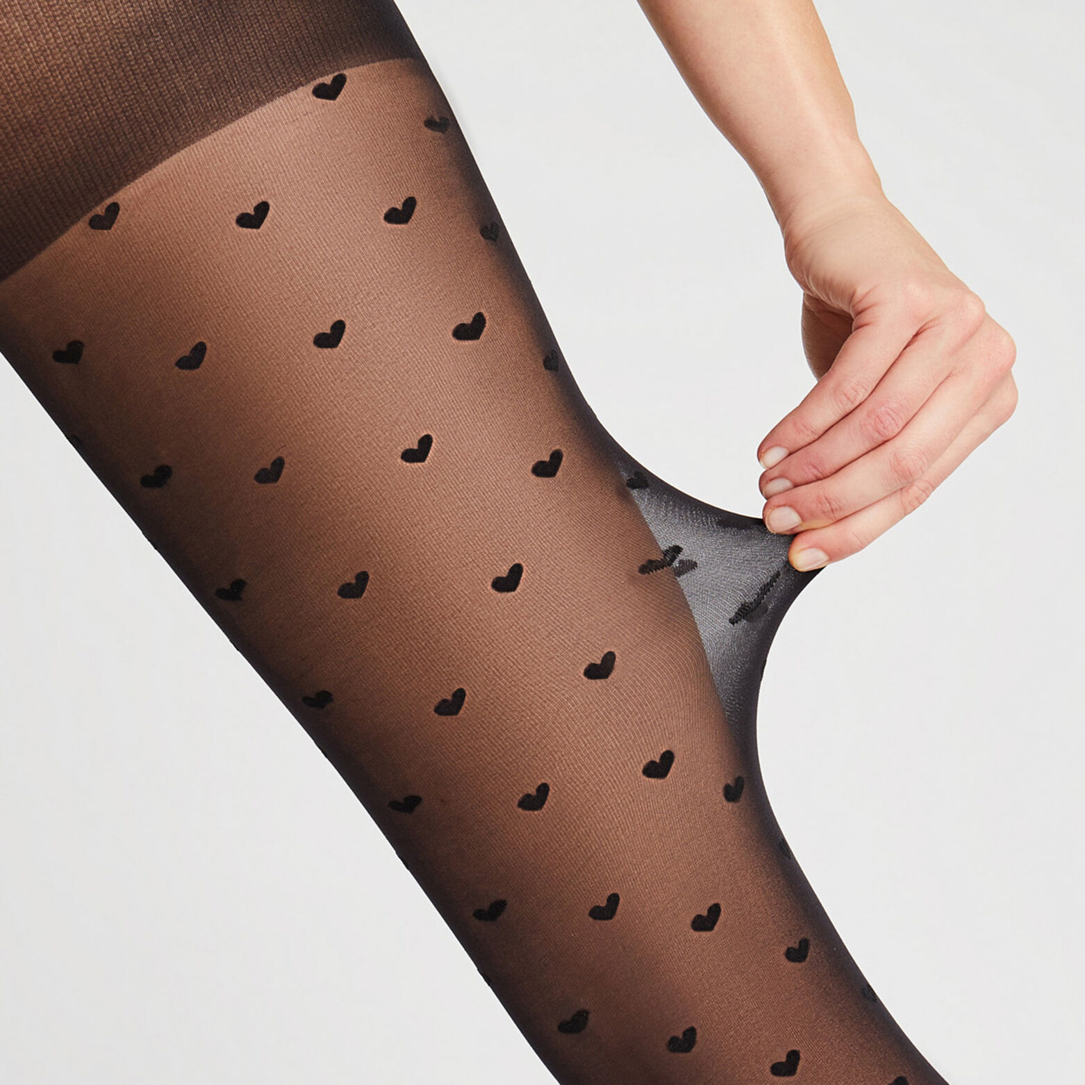 COEUR COLLANT FANTAISIE 25 DENIERS NOIR