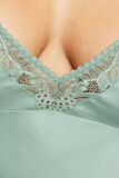 BASIL TOP DENTELLE ET SATIN MAT Vert clair