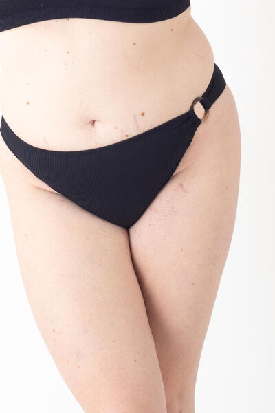 GALON SLIP MAILLE GAUFREE DETAIL ANNEAU NOIR