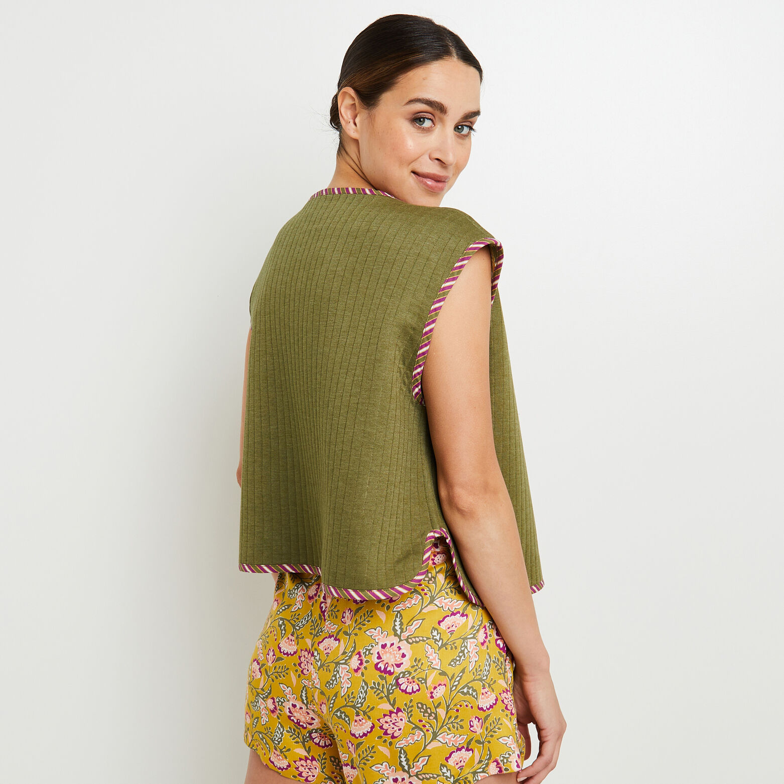 FRIDA GILET SANS MANCHES  MULTICO VERT