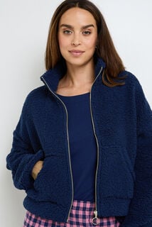 FLORAL VESTE FOURRURE BLEU