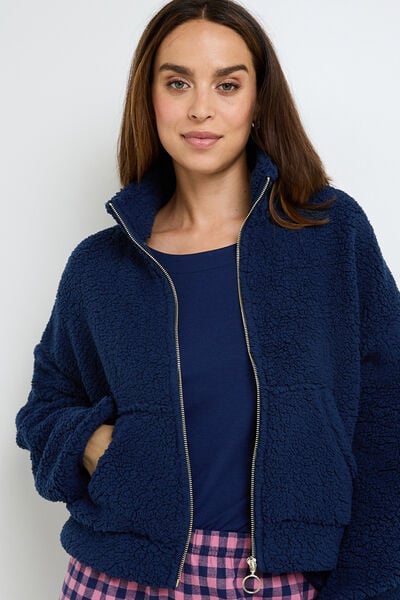 VESTE FOURRURE BLEU