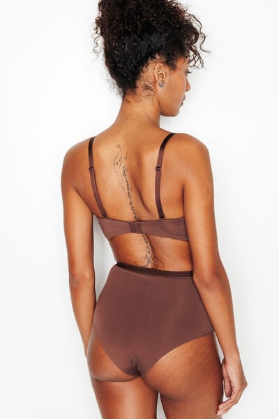 SOUTIEN-GORGE SANS ARMATURES MICROFIBRE MARRON