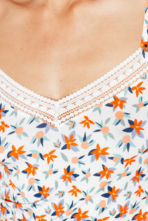 CAMILLE Top MULTICO BLANC