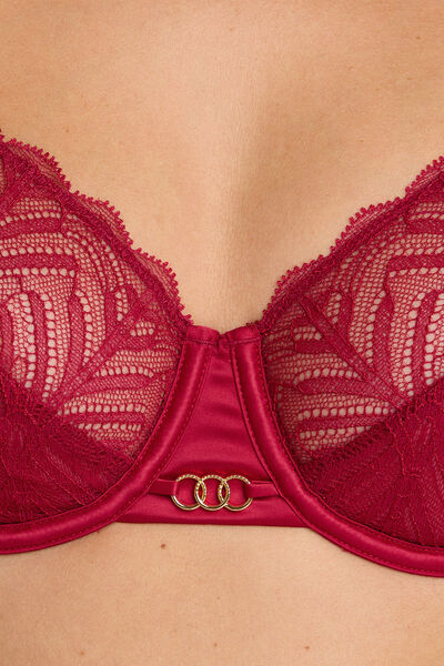 FEMME SOUTIEN-GORGE EMBOITANT DENTELLE ROUGE