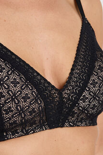 SWEET soutien-gorge ampli sans armatures dentelle NOIR