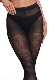 JACQUARD COLLANT FANTAISIE 60 DENIERS NOIR