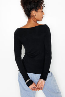 HORTENSE TEE-SHIRT AVEC LAINE NOIR
