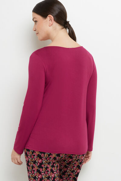 CAMILLE T-SHIRT MANCHES LONGUES VISCOSE PRUNE