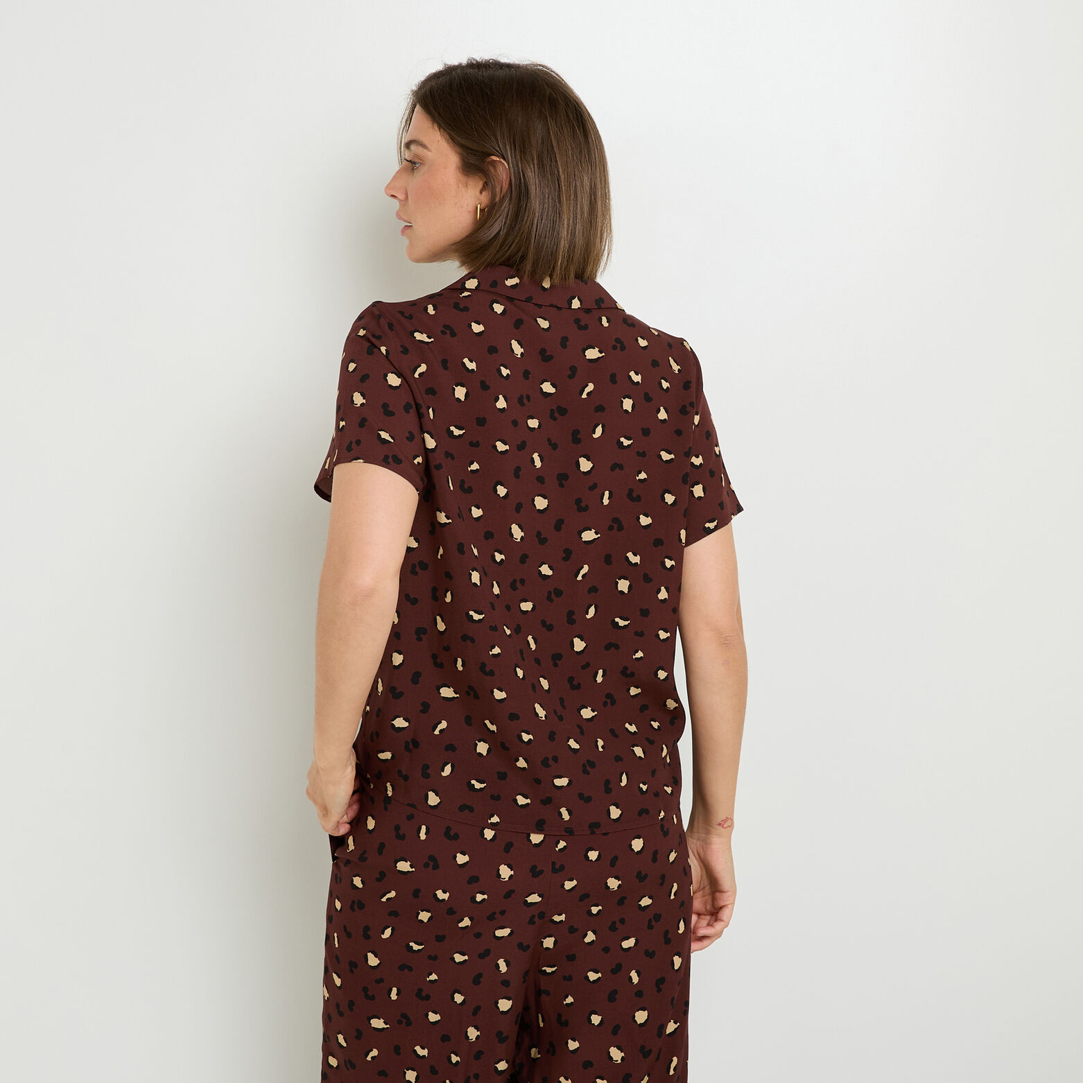 HAYA CHEMISE MANCHES COURTES MULTICO MARRON