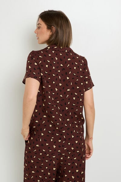 CHEMISE MANCHES COURTES MULTICO MARRON