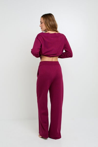 PANTALON AVEC LUREX BORDEAUX