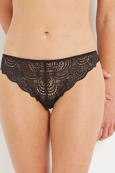 DENTELLE TANGA DENTELLE NOIR