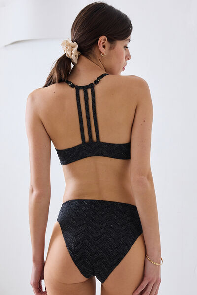 MAILLOT DE BAIN CULOTTE HAUTE MULTICO NOIR
