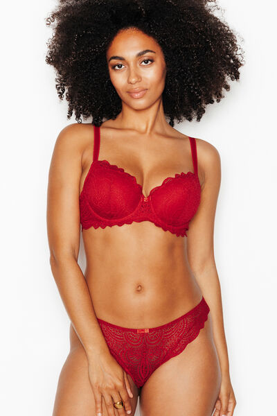 DENTELLE SOUTIEN-GORGE AMPLI DENTELLE ROUGE