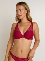 FEMME SOUTIEN-GORGE  AMPLIFORME DENTELLE ROUGE
