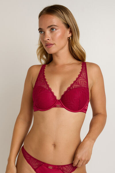 FEMME SOUTIEN-GORGE  AMPLIFORME DENTELLE ROUGE
