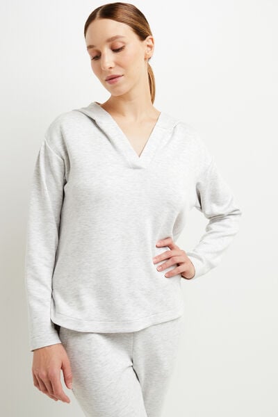 SWEAT MAILLE GRIS CLAIR