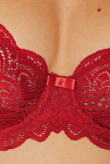 DENTELLE SOUTIEN-GORGE EMBOITANT DENTELLE ROUGE