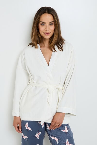 VESTE VELOURS ECRU
