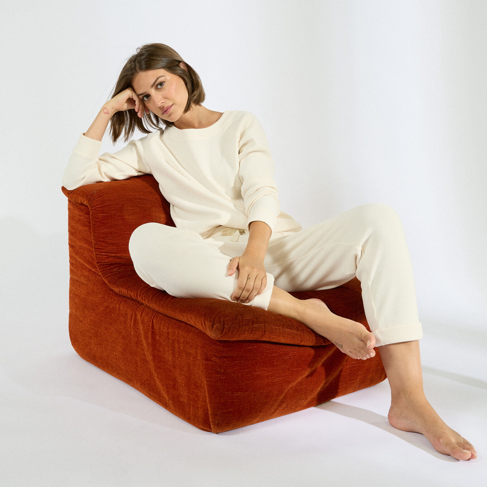 FAIENCE PANTALON DE PYJAMA ECRU