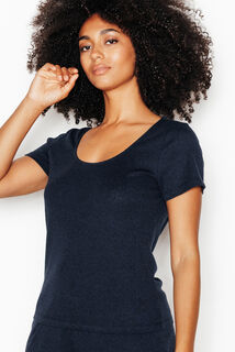 HABYBIS TEE-SHIRT MANCHES COURTES MARINE